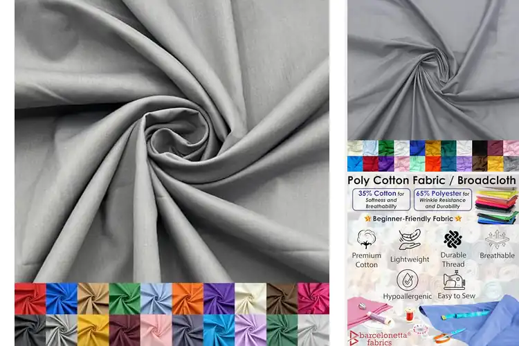 Detailed view of Best Cotton Silver Fabric Blend