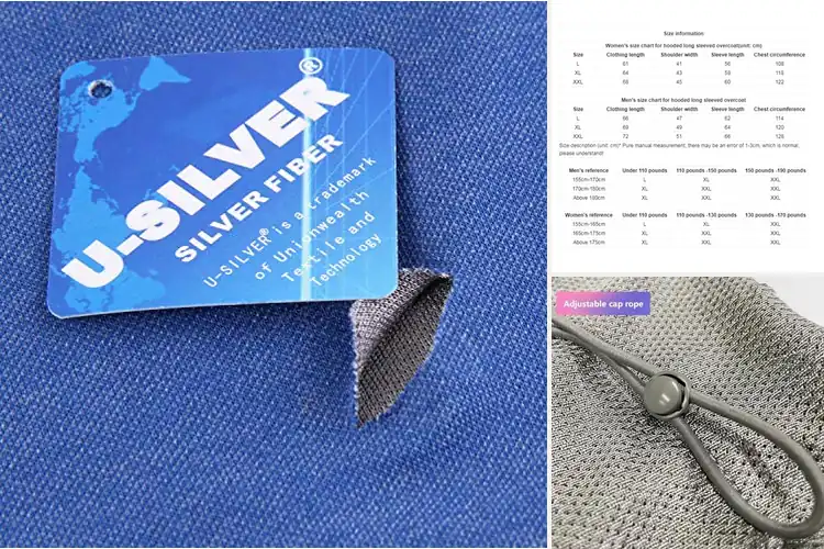 Detailed view of Best Double Layer Silver Fabric Hoodies