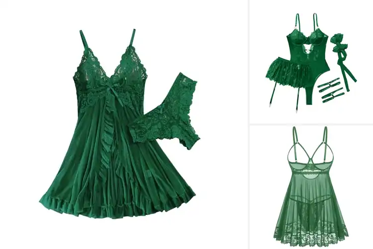 Detailed view of Best Green Babydolls Lingerie