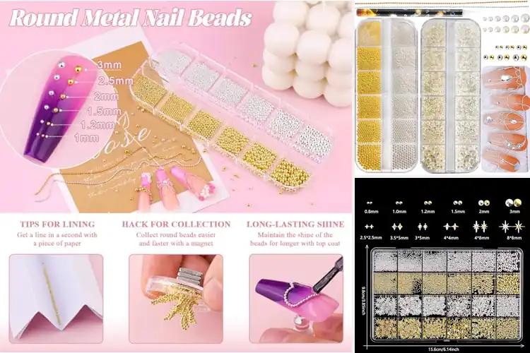 Detailed view of Best Metal Nail Beads Set