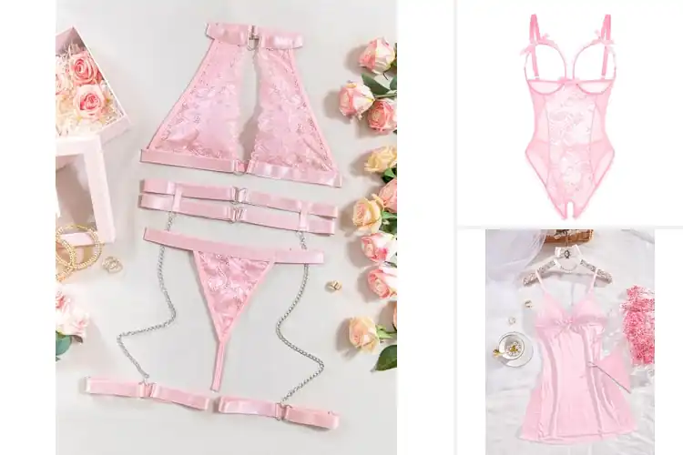 Detailed view of Best Pink Lingerie Sets